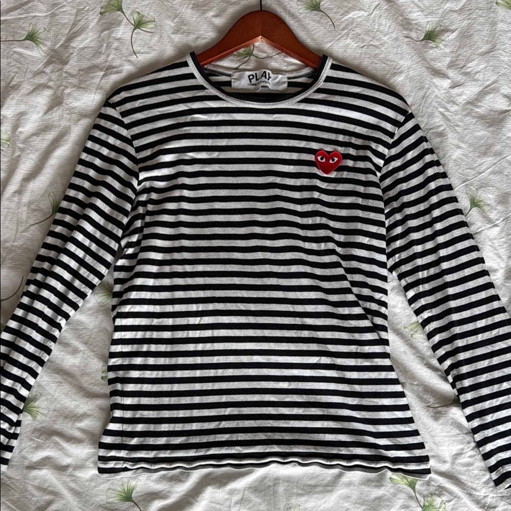 Comme des Garcons PLAY Black and White Long Sleeve Tee